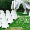 VEVOR Stretch Spandex Folding Chair Covers, Universal Fitted Chair Cover, Removable Washable Protective Slipcovers, For Wedding (12PCS White)