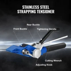 VEVOR Banding Strapping Kit With Strapping Tensioner Tool, 100 Ft Length 304 Stainless Steel Banding, 100 Metal Seals, Blue -Aesthtic Interiors GUEST 0dc804e4 9b9f 4345 b415 94f352783f82