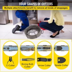 VEVOR Drain Cleaning Cable 75 Feet X 3/8 Inch Solid Core Cable Sewer Cable Drain Auger Cable Cleaner Snake Clog Pipe Drain Cleaning Cable, Gray 12 VEVOR Drain Cleaning Cable 75 Feet X 3/8 Inch Solid Core Cable Sewer Cable Drain Auger Cable Cleaner Snake Clog Pipe Drain Cleaning Cable, Gray -Aesthtic Interiors GUEST 0df7bcbc 2a36 4b5c 83cf ae2230692790