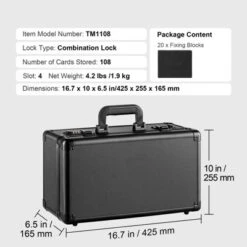 VEVOR Graded Card Storage Box, 4 Slots, Graded Sports Cards Holder Carrying Case, For 108 PSA Graded Cards 76 BGS Cards 84 SGC Cards 388 Top Loaders -Aesthtic Interiors GUEST 0df9e2e6 403d 4c7b 8190 23ce849980d5