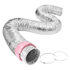 VEVOR Dryer Vent Hose, 4'' Insulated Flexible Duct 25FT Long With 2 Duct Clamps, Heavy-Duty Three Layer Protection, Silver -Aesthtic Interiors GUEST 0e57723d cd7e 4b69 9a02 33b9cae802f9