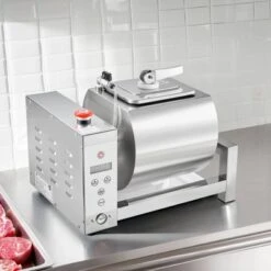 VEVOR Meat Tumbler Marinator, 10L Vacuum Tumbler Marinating Machine With Automatic Bidirectional Rotation, Silver