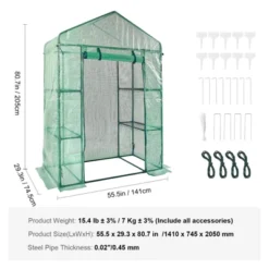 VEVOR Walk-in Green House, 4.6 X 2.4 X 6.7 Ft, Greenhouse With Shelves, High Strength PE Cover With Doors, Windows And Steel Frame,Set Up In Minutes 14 VEVOR Walk-in Green House, 4.6 X 2.4 X 6.7 Ft, Greenhouse With Shelves, High Strength PE Cover With Doors, Windows And Steel Frame,Set Up In Minutes -Aesthtic Interiors GUEST 0e8b8f05 95ef 41c0 8610 4726e1ea6497