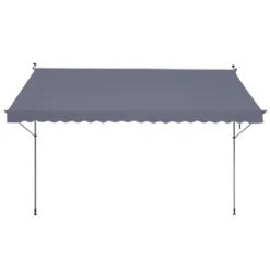VEVOR 178 X 47" Patio Awning Retractable, Awning Sunshade Shelter With Manual Crank Handle, Adjustable Height From 86 To 122 In, Dark Gray -Aesthtic Interiors GUEST 0ea9d791 5d15 48dc b448 bd0564184d0f