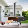 VEVOR Portable Outdoor Oven, 12-inch Pizza Oven, Pellet & Chips & Charcoal Tri-Fuel, Iron Spray Pizza Grill