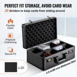 VEVOR Graded Card Storage Box, 4 Slots, Graded Sports Cards Holder Carrying Case, For 108 PSA Graded Cards 76 BGS Cards 84 SGC Cards 388 Top Loaders -Aesthtic Interiors GUEST 0f0ae56f 101c 4483 b0c1 30566e53070f 1