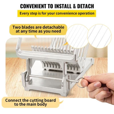 VEVOR Cheese Cutter With Wire 1 Cm & 2 Cm Cheeser Butter Cutting Blade, Aluminum Alloy Commercial Cheese Slicer, Silver 6 VEVOR Cheese Cutter With Wire 1 Cm & 2 Cm Cheeser Butter Cutting Blade, Aluminum Alloy Commercial Cheese Slicer, Silver - Image 6