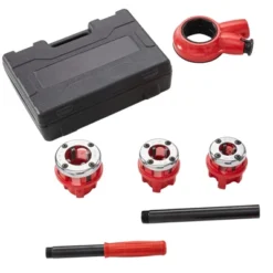 VEVOR Ratchet Pipe Threader Kit, 1/2" NPT, 3/4" NPT, 1" NPT Manual Ratcheting Pipe Threader, Portable Pipe Threading Tool Set, Red -Aesthtic Interiors GUEST 0f6b1536 f45c 4166 8d7f e1e548ee0ff7