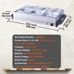 VEVOR Electric Buffet Server & Food Warmer, 25.6" X 15" Portable Stainless Steel Chafing Dish Set With Temp Control & Oven-Safe Pan 14 VEVOR Electric Buffet Server & Food Warmer, 25.6" X 15" Portable Stainless Steel Chafing Dish Set With Temp Control & Oven-Safe Pan -Aesthtic Interiors GUEST 0f78ef9e e897 44de 8152 fb188bf71661