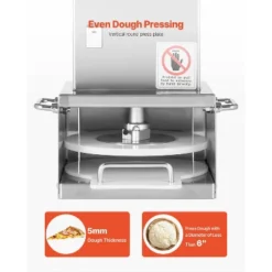 VEVOR Electric Pizza Dough Press Machine, 6 Inch Pizza Pastry Press Plate, Stainless Steel Bread Presser With 100 Pcs Parchment Paper, Silver -Aesthtic Interiors GUEST 0fb3299e cdb2 40c8 9889 d05890066dc4