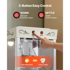 VEVOR Popcorn Machine With Cart, 8oz Stainless Steel Kettle, 800W Commercial Popcorn Maker, 48 Cups Per Batch Theater Style Popper, White 13 VEVOR Popcorn Machine With Cart, 8oz Stainless Steel Kettle, 800W Commercial Popcorn Maker, 48 Cups Per Batch Theater Style Popper, White -Aesthtic Interiors GUEST 10156891 e71a 4b39 b914 fefcb5dfd6fb