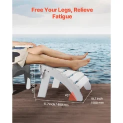 VEVOR Adirondack Ottoman, 17.7L X 19.7W X 13.8H Inch HDPE Plastic Folding Adirondack Ottoman, Weather-Resistant Foot Rest For Adirondack Chair,White -Aesthtic Interiors GUEST 109c0b28 6d8c 4d2b abed 6ba15506aa59