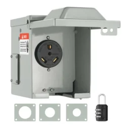 VEVOR 30 Amp RV Power Outlet Box, 125/250 Volt, Enclosed Lockable Outdoor RV Receptacle Box, NEMA TT-30R Weatherproof Electrical Panel, Gray -Aesthtic Interiors GUEST 10b6d80e b21a 42fb 8a0d e43cf981c6cf