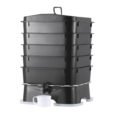 VEVOR 5-Tray Worm Composter, 50 L Worm Compost Bin Outdoor And Indoor, Sustainable Design Worm Farm Kit, For Recycling Food Waste, Worm Castings 8 VEVOR 5-Tray Worm Composter, 50 L Worm Compost Bin Outdoor And Indoor, Sustainable Design Worm Farm Kit, For Recycling Food Waste, Worm Castings - Image 8