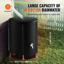 VEVOR Collapsible Rain Barrel, 66 Gallon/250 L Portable Rain Water Collection Barrel, PVC Rainwater Collection System With Spigots And Overflow Kit -Aesthtic Interiors GUEST 115fe9c8 1e7b 4279 bf17 c2ac7b517438