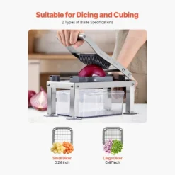 VEVOR Vegetable Chopper Mandoline Slicer, All-in-1 Food Veggie Cutter With 8 Stainless Steel Blades, Cheese Grater Onion Potato Salad Dicer, Silver 11 VEVOR Vegetable Chopper Mandoline Slicer, All-in-1 Food Veggie Cutter With 8 Stainless Steel Blades, Cheese Grater Onion Potato Salad Dicer, Silver -Aesthtic Interiors GUEST 11d463e2 96f9 4542 9e11 7c764b0f98bf