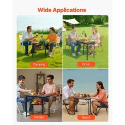 VEVOR Folding Camping Table, Adjustable Height Portable Side Tables, Aluminum MDF Beach Table With Mesh Layer, Carrying Handle, 24x16in, Black 13 VEVOR Folding Camping Table, Adjustable Height Portable Side Tables, Aluminum MDF Beach Table With Mesh Layer, Carrying Handle, 24x16in, Black -Aesthtic Interiors GUEST 12000cff 8f9f 4b4f bbdf e692a8196afe