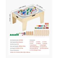 VEVOR Multi-Purpose Activity Play Table, 290 Building Bricks And 30-Piece Wooden Train Set, For Kids Ages 3+, Multicoclor 14 VEVOR Multi-Purpose Activity Play Table, 290 Building Bricks And 30-Piece Wooden Train Set, For Kids Ages 3+, Multicoclor -Aesthtic Interiors GUEST 12a49b51 d1ee 4211 8af4 42dc8f0cead3