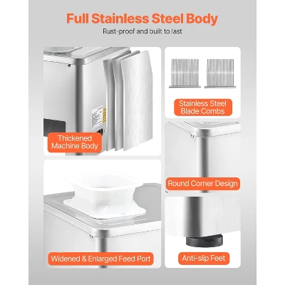 VEVOR Meat Cutter Machine, 550W Meat Slicer, 350 Lb/h Commercial Meat Cutting Machine, Stainless Steel, 3.5 Mm Thickness, Silver 3 VEVOR Meat Cutter Machine, 550W Meat Slicer, 350 Lb/h Commercial Meat Cutting Machine, Stainless Steel, 3.5 Mm Thickness, Silver - Image 3