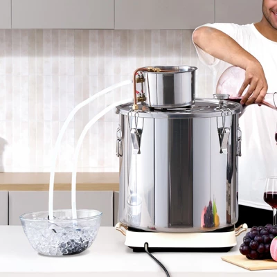 VEVOR Alcohol Still, 13.2 Gal / 50 L Stainless Steel Water Alcohol Distiller With Copper Coil, Home Brewing Refining Fermentation Kit, Silver 1 VEVOR Alcohol Still, 13.2 Gal / 50 L Stainless Steel Water Alcohol Distiller With Copper Coil, Home Brewing Refining Fermentation Kit, Silver
