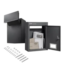 VEVOR Through The Wall Drop Box, Heavy Duty Steel Through The Wall Mailbox With 2.8-7.9" 13" Combination Lock, 12.5x6.3x16.9" Mail Drop Box, Black -Aesthtic Interiors GUEST 130cd915 1c48 4747 871c 43f8bba2258b