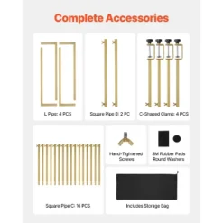 VEVOR Over The Table Rod Stand With Clamps, 13"-42" Tall & 28"-98" Length Adjustable, 2 Packs Table Arch Stand, Tabletop Balloon Arch Frame, Gold -Aesthtic Interiors GUEST 132dd14d c549 4427 9b10 ba7a96ebccd5