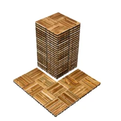 VEVOR Interlocking Deck Tiles Solid Wood, 27 Pack,12"x12" Waterproof Camphor Pine Wood Flooring All Weather Use, Patio Floor Decking Covering Tiles -Aesthtic Interiors GUEST 13836275 1590 4131 8bbc 324055abe83d