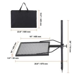 VEVOR Swivel Campfire Grill, Fire Pit Grill Grate Over Fire Pits, Heavy Duty Steel Grill Grates, 360° Adjustable Open Fire Cooking Equipment, Black -Aesthtic Interiors GUEST 13c2eafd 376d 445a b785 a0d7ace0250b