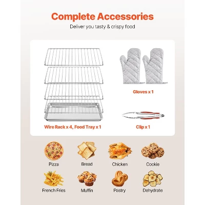 VEVOR Commercial Countertop Oven, 66L 4-Tier Toaster Oven, 2800W Electric Baking Oven With Tempered Glass Door, Wire Racks Clip Tray Gloves 6 VEVOR Commercial Countertop Oven, 66L 4-Tier Toaster Oven, 2800W Electric Baking Oven With Tempered Glass Door, Wire Racks Clip Tray Gloves - Image 6