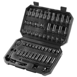 VEVOR Drive Impact Socket Set 1/4" - 55 Piece Deep & Shallow Socket Set SAE 5/32"-9/16" And Metric 4-15mm - 6 Point CR-V Alloy Steel,BLACK -Aesthtic Interiors GUEST 14f32c3c 0b61 4433 8881 7eb324ba768d