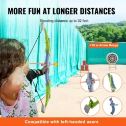 VEVOR Bow And Arrow Set For Kids, 2 Pack Archery Set With 20 Suction Cup Arrows, Standing Target, Outdoor Toy For Boy & Girl 6+ Year Old -Aesthtic Interiors GUEST 1502d5c3 cab1 4103 adeb 77a75bd21137