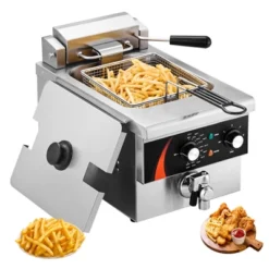 VEVOR Commercial Deep Fryer, 1750W Electric Countertop Fryer With Basket, 9Qt /8.5 L Single Oil Fryer, 1mm Thickened Stainless Steel, Silver -Aesthtic Interiors GUEST 150e1278 2376 4847 8896 5b73b507bd94
