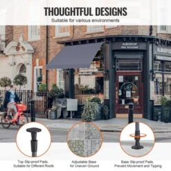 VEVOR 98 X 47" Patio Awning Retractable, Awning Sunshade Shelter With Manual Crank Handle, Adjustable Height From 86 To 122 In, Dark Gray -Aesthtic Interiors GUEST 15185ef2 dcd4 4b67 b7c6 bd8b7204e928