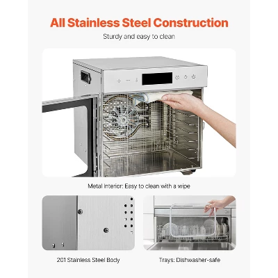 VEVOR Food Dehydrator Machine, 8 Stainless Steel Trays, 400W Electric Food Dryer With Adjustable Temperature & 24-Hour Timer, Freeze Dryer, Silver 6 VEVOR Food Dehydrator Machine, 8 Stainless Steel Trays, 400W Electric Food Dryer With Adjustable Temperature & 24-Hour Timer, Freeze Dryer, Silver - Image 6