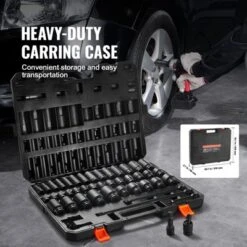 VEVOR 1/2" Drive Impact Socket Set, 43 Piece Deep & Shallow Socket Set SAE 3/8" To 1-1/2", 6 Point Cr-Mo Alloy Steel For Auto Repair, BLACK -Aesthtic Interiors GUEST 15733e98 1a7b 4d6c 82ce 6457f9f9ec09