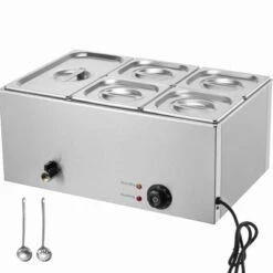 VEVOR 24QT Commercial Food Warmer, 5-Pan Electric Steam Table, 1200W Professional Countertop Stainless Steel Buffet Bain Marie With 86-185°F Temp 15 VEVOR 24QT Commercial Food Warmer, 5-Pan Electric Steam Table, 1200W Professional Countertop Stainless Steel Buffet Bain Marie With 86-185°F Temp -Aesthtic Interiors GUEST 15e4dfe0 27e7 47b0 a375 2cc0289a9b5c