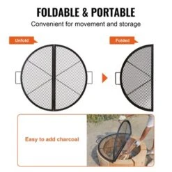 VEVOR X-Marks Fire Pit Grill Grate, Foldable Round Cooking Grate, Heavy Duty Steel Campfire BBQ Grill Grid With Handle And Support X Wire -Aesthtic Interiors GUEST 15ff8b6a 24cf 41d8 9672 d189106655a2