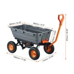 VEVOR Garden Cart, Durable Poly Dump Cart With Simple Assembly Steel Structure, Handy Wheelbarrow With 1500 Lbs Load Capacity, 13 Inch Wheels -Aesthtic Interiors GUEST 16602e6b 030d 4ed3 be52 3319627b2aba