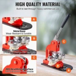 VEVOR Button Maker Machine, 58 Mm (2.25 Inch) Badge Punch Press Kit, Children DIY Gifts Pin Maker, Button Making Supplies, Orange -Aesthtic Interiors GUEST 16ad0965 288c 4525 8ef1 864fe562cc4b