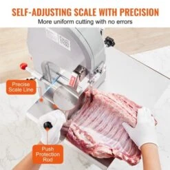VEVOR Electric Meat Bandsaw, 1500W Stainless Steel Countertop Bone Sawing Machine, Workbeach 19.3" X 15", 0.16-7.9 Inch Cutting Thickness, Silver -Aesthtic Interiors GUEST 173f1d50 1f83 448e af8b 2a8432c33b3e