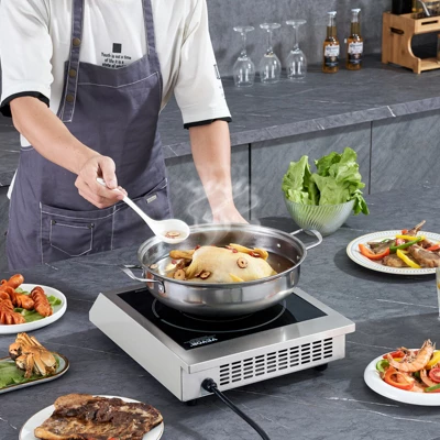 VEVOR Portable Induction Cooktop, 1800W Commercial Induction Burner With 9 Temperature Settings, Stainless Steel Countertop Induction Hot Plate 1 VEVOR Portable Induction Cooktop, 1800W Commercial Induction Burner With 9 Temperature Settings, Stainless Steel Countertop Induction Hot Plate