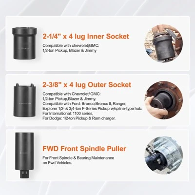 VEVOR Spindle Nut Socket Tool Kit, 1/2 Inch Drive 6 Piece Axle Hub Nut Socket Set,for Toyota,Ford,4WD Vehicles And GM Vehicles,with Storage Case Black 4 VEVOR Spindle Nut Socket Tool Kit, 1/2 Inch Drive 6 Piece Axle Hub Nut Socket Set,for Toyota,Ford,4WD Vehicles And GM Vehicles,with Storage Case Black - Image 4