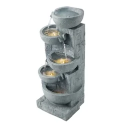 VEVOR Outdoor Water Fountain, 31.5 In Height Fountain And Waterfall, 5-Tier Floor Standing Bowl-Shaped Cascading Fountains With Light And Pump, Gray 15 VEVOR Outdoor Water Fountain, 31.5 In Height Fountain And Waterfall, 5-Tier Floor Standing Bowl-Shaped Cascading Fountains With Light And Pump, Gray -Aesthtic Interiors GUEST 17d097fa 4b93 420e 8c74 8f79d1c47b0d