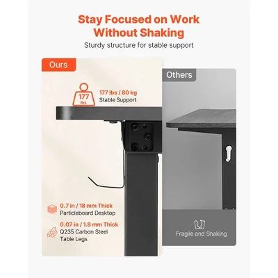 VEVOR L Shaped Desk, Electric Adjustable Height Corner Gaming Desk With Dual Hooks, Heavy Duty Carbon Steel L-Shaped Computer Table, Black 4 VEVOR L Shaped Desk, Electric Adjustable Height Corner Gaming Desk With Dual Hooks, Heavy Duty Carbon Steel L-Shaped Computer Table, Black - Image 4