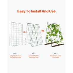VEVOR Cucumber Trellis For Climbing Plants, 46" X 32" Foldable Cucumber Trellis Set With Plant Clips, Metal Garden Trellis For Raised Bed -Aesthtic Interiors GUEST 195b22fb 8c4e 46e9 83e4 b1ed4de2a013