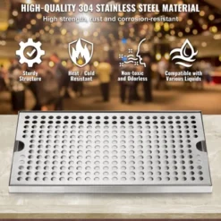 VEVOR Beer Drip Tray, 304 Stainless Steel Kegerator Drip Trays With 4 Non-Slip Rubber Pads And Detachable Cover -Aesthtic Interiors GUEST 1969e46a 1bd1 4523 a3cc daf0c83b7e92