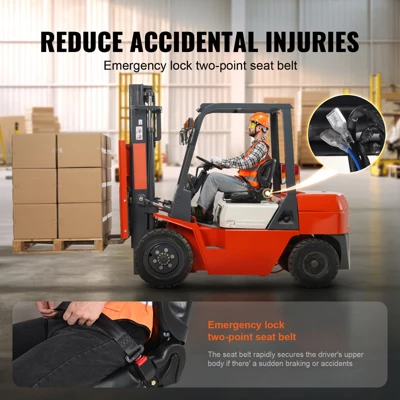 VEVOR Universal Forklift Seat,Tractor Seat With Adjustable Angle Back, Micro Switch And Seatbelt,Wrap-around Forklift Seat, Black 5 VEVOR Universal Forklift Seat,Tractor Seat With Adjustable Angle Back, Micro Switch And Seatbelt,Wrap-around Forklift Seat, Black - Image 5