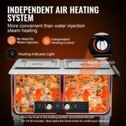 VEVOR 2-Pan Commercial Food Warmer, 2 X 20.6QT Electric Steam Table, 1000W Professional Buffet Catering Food Warmer With 4 Wheels (2 Lockable) -Aesthtic Interiors GUEST 1b94f114 53b5 4566 9537 263f8ee13559