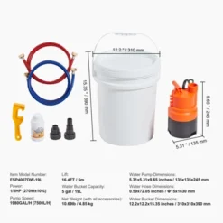 VEVOR Tankless Water Heater Flushing Kit, Includes Efficient Pump & 5 Gallon Pail & 2 Hoses & Descaling Powder, Orange -Aesthtic Interiors GUEST 1ba902f7 508e 49c8 bdc2 55507ba27362