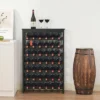 VEVOR 42 Bottle Modular Wine Rack, 7-Tier Solid Bamboo Wood Storage Racks With Table Top, Floor Freestanding Wines Holder Display Shelf, Black